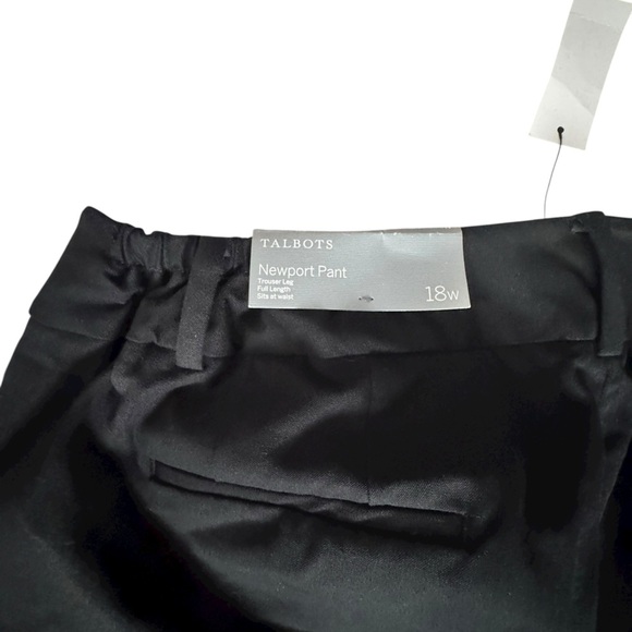 Talbots Newport Pants Black 18W Plus Size Straight Leg NWT Q32 - Picture 8 of 8